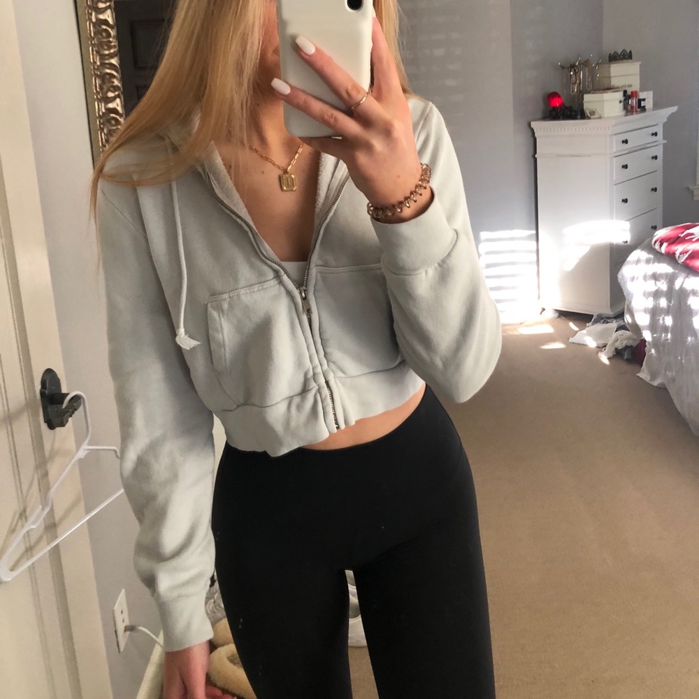 Brandy Melville light blue cropped jacket!!!
